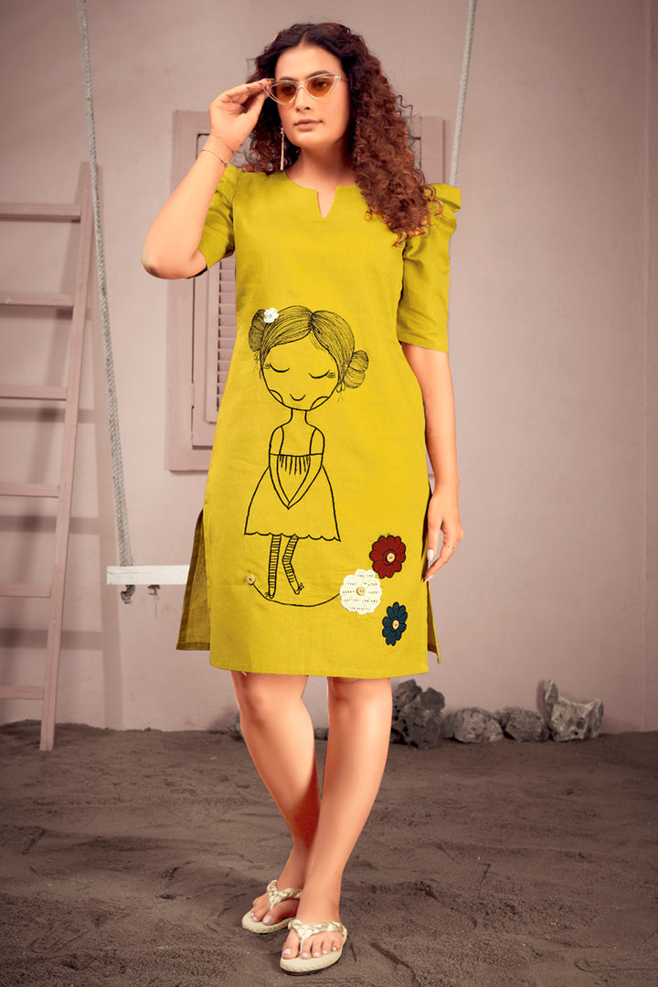 Summer Wear Patch Work Embroidery Cotton Dress