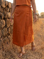Orange Wrap Stylish Skirt for Women
