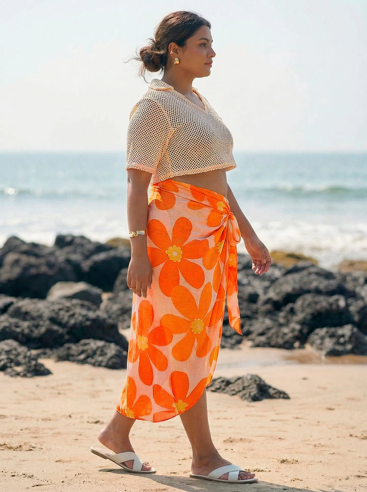 Chic Floral Sarong Set Outfit