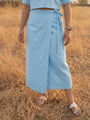 Sky Blue Wrap Stylish Skirt for Women