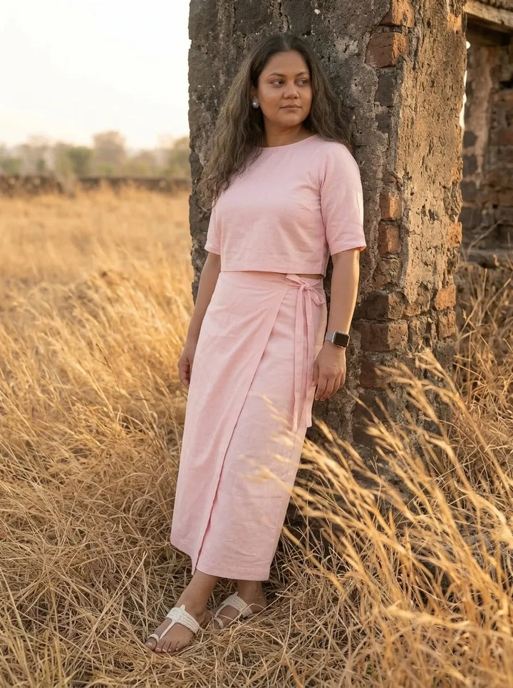 Pink Wrap Stylish Skirt for Women