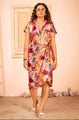 Abstract Printed Shirt Dress with Beach Wear Sarong Skirt Cover Up Set