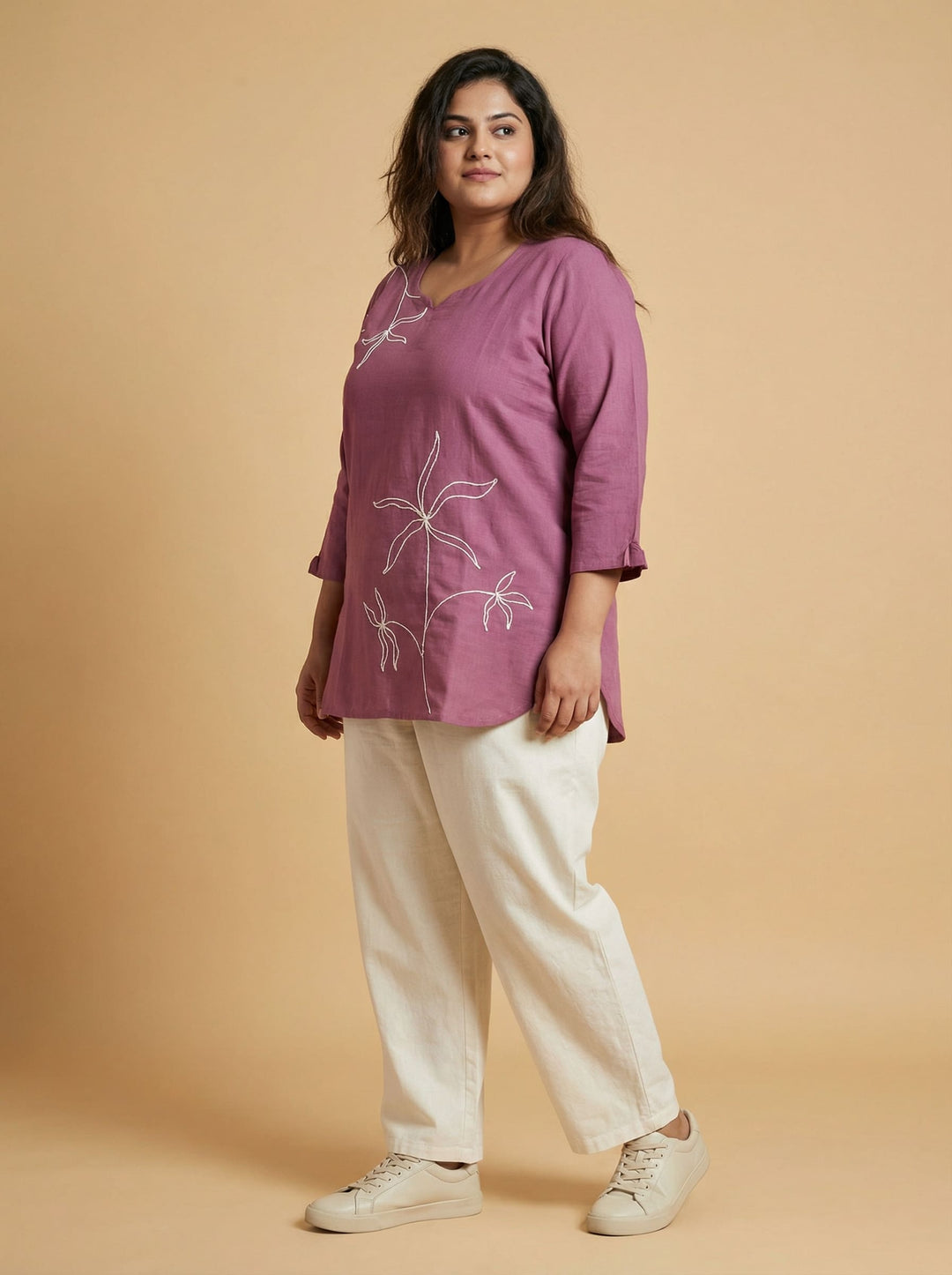 Plus Size Rouge Pink Cotton Top