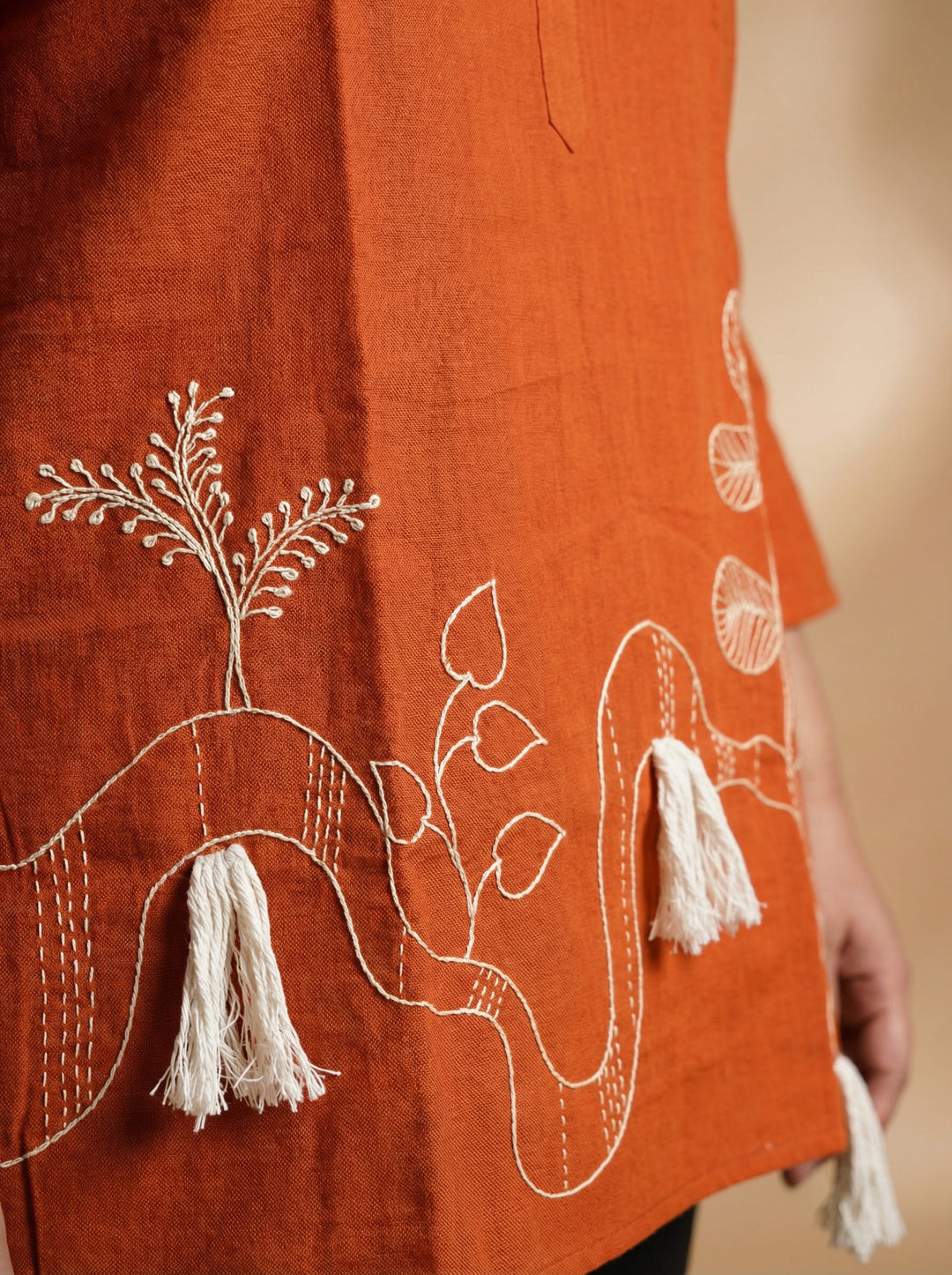 Rust Cotton Casual Plus Top