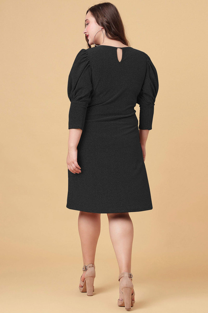 Ariana Glims Offbeat Dress In Black Color Back Side