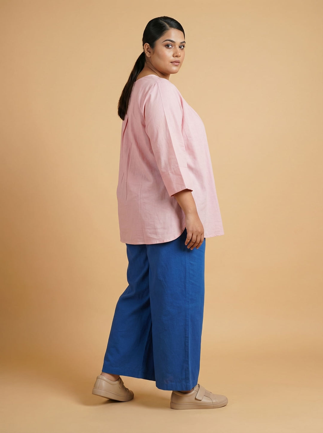 Pink Handpainted Plus Top