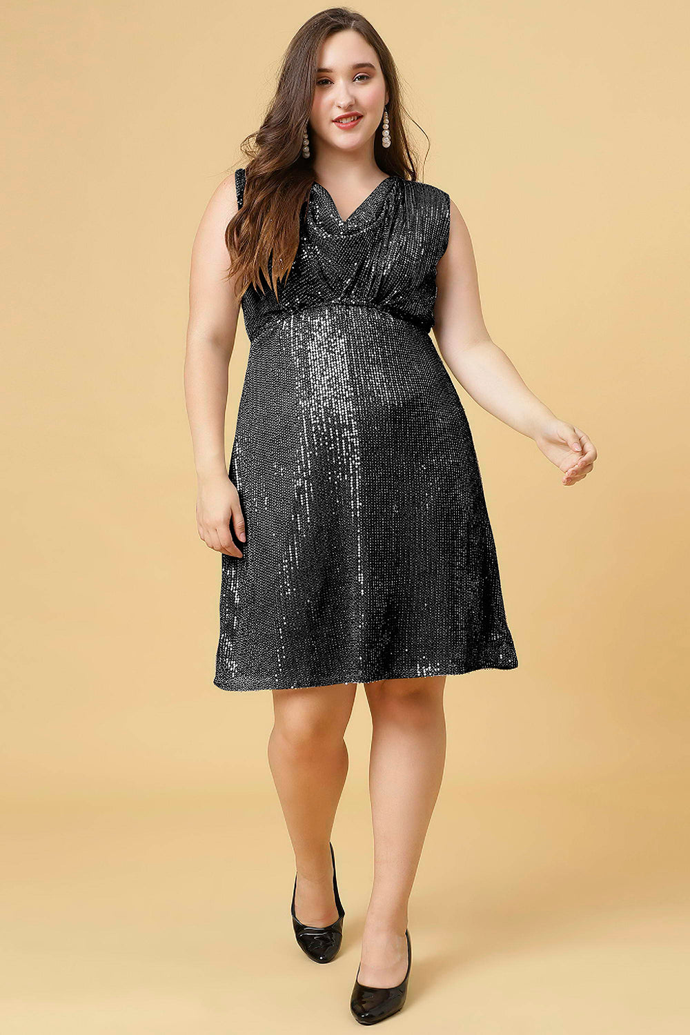 Party Wear Dress For Overweight Ladies Cowl Neck Party Wear Sexy