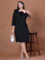 Black One-shoulder western party wear dress