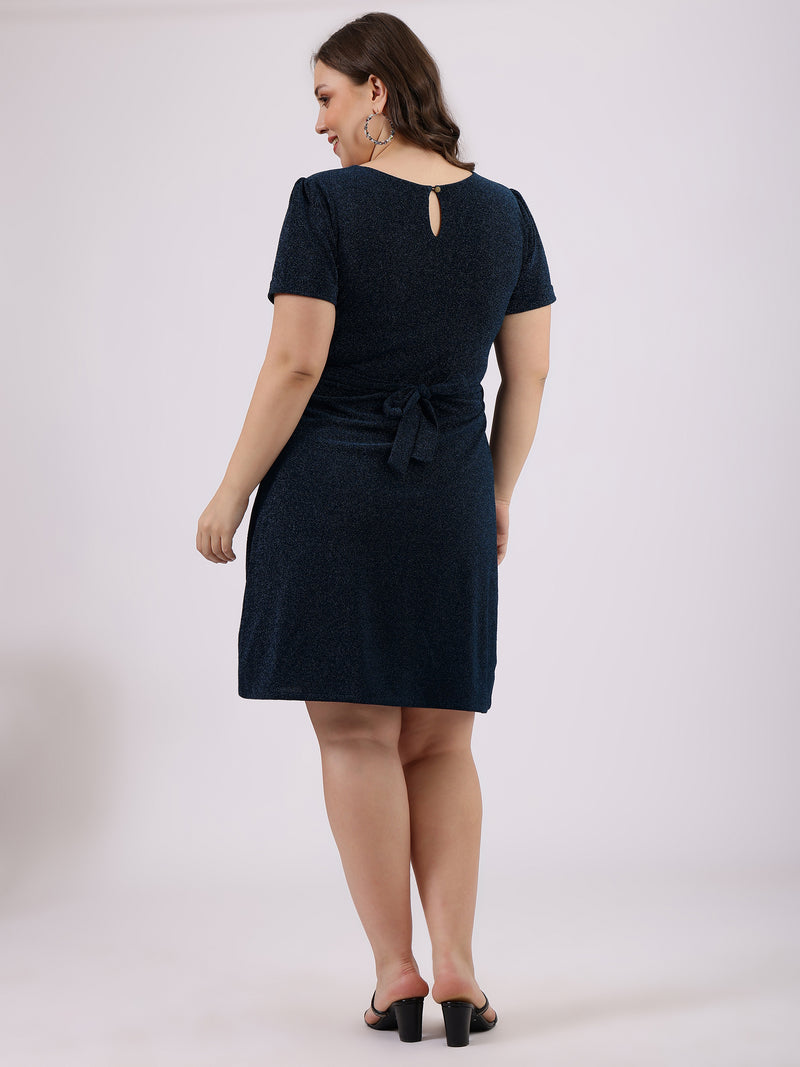 Blue_Lycra_A-Line_Party_Dress_Back_Side