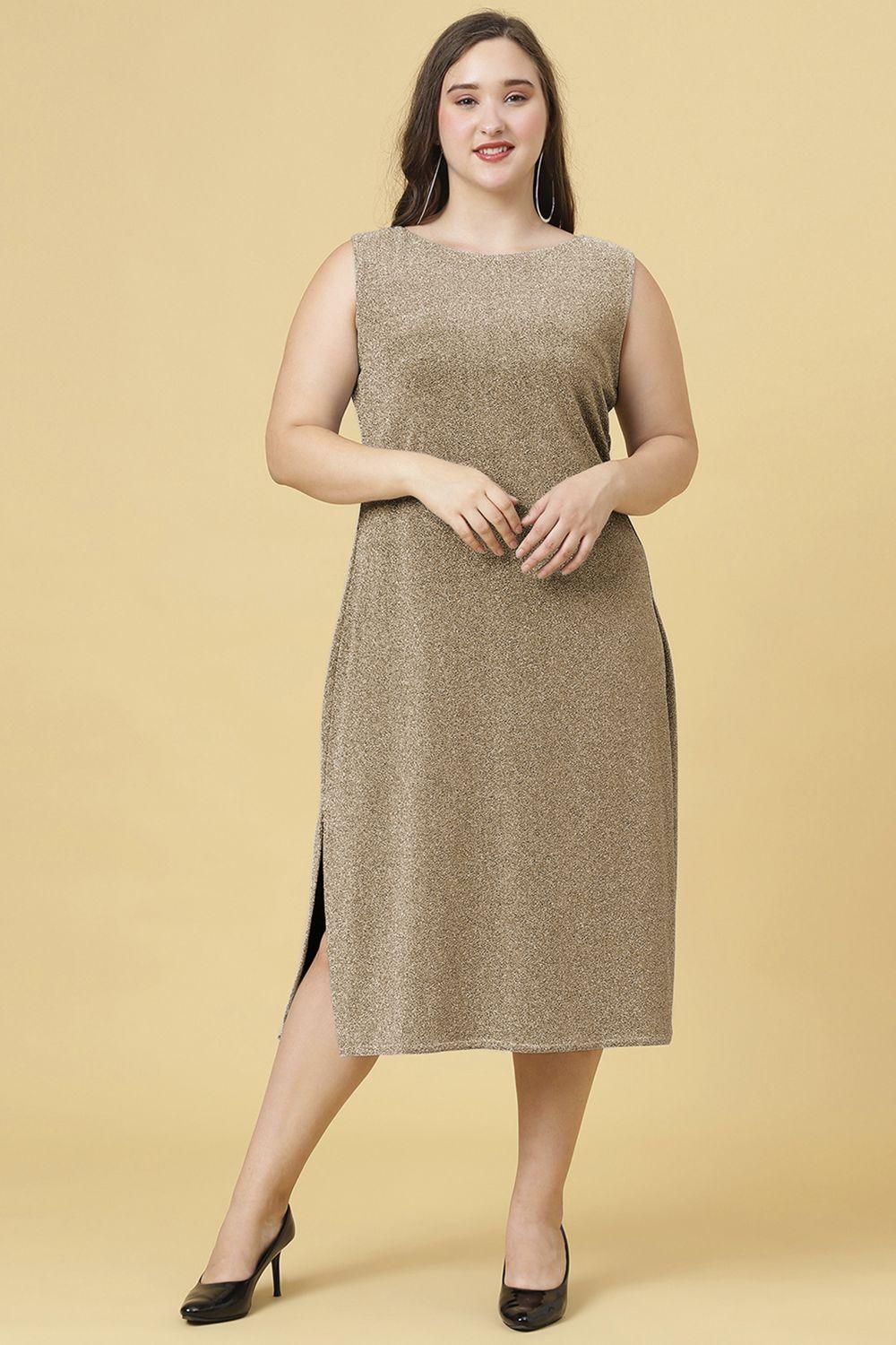 Brown Plus Size Party Wear Long Dress for Plus Size Women