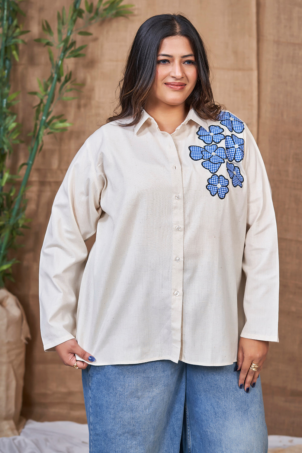 Casual shirt design with floral Dress
