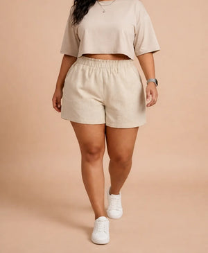 Off White Stylish Cotton Shorts for Women