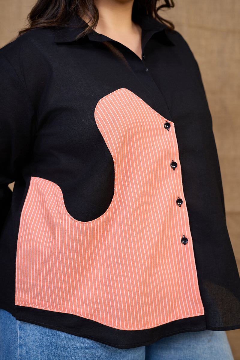 Classic ladies black cotton Shirt