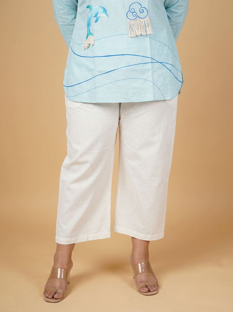 Sky Blue Hand Painted Top