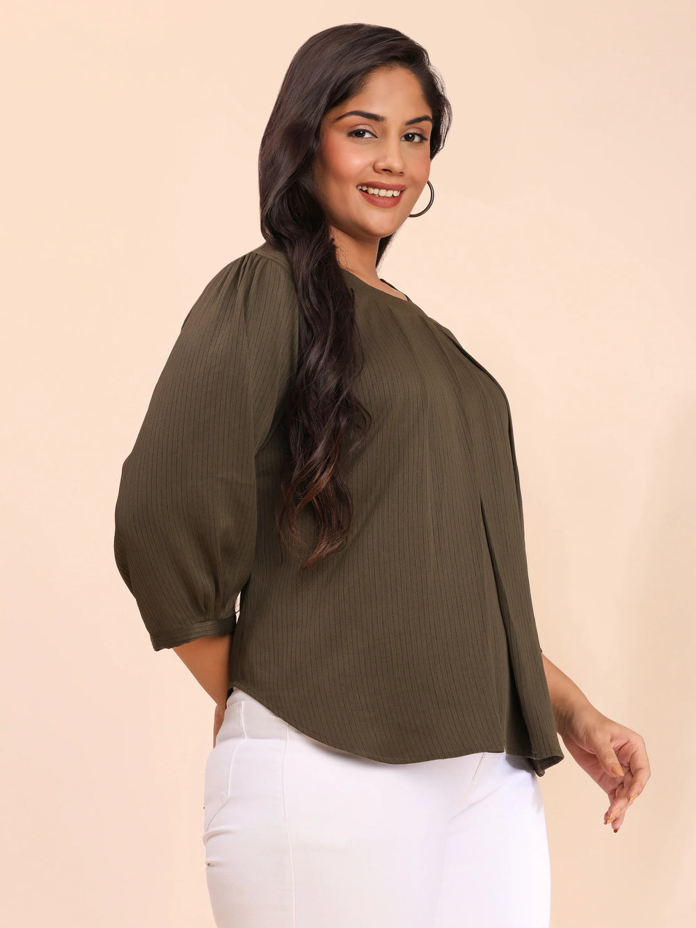Green Casual Top For Women