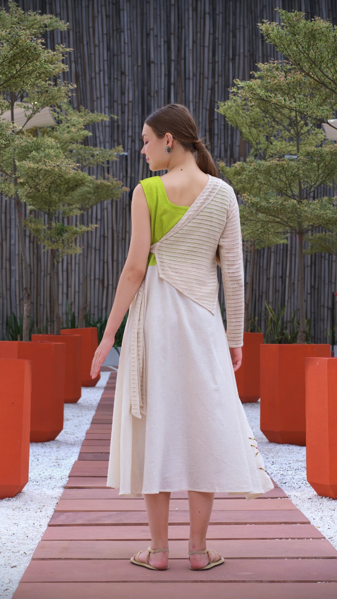 Indo-western dress for ladies with one-shoulder jacket Indo-western dress for ladies with one-shoulder jacket