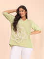 Sage green casual wear top for women