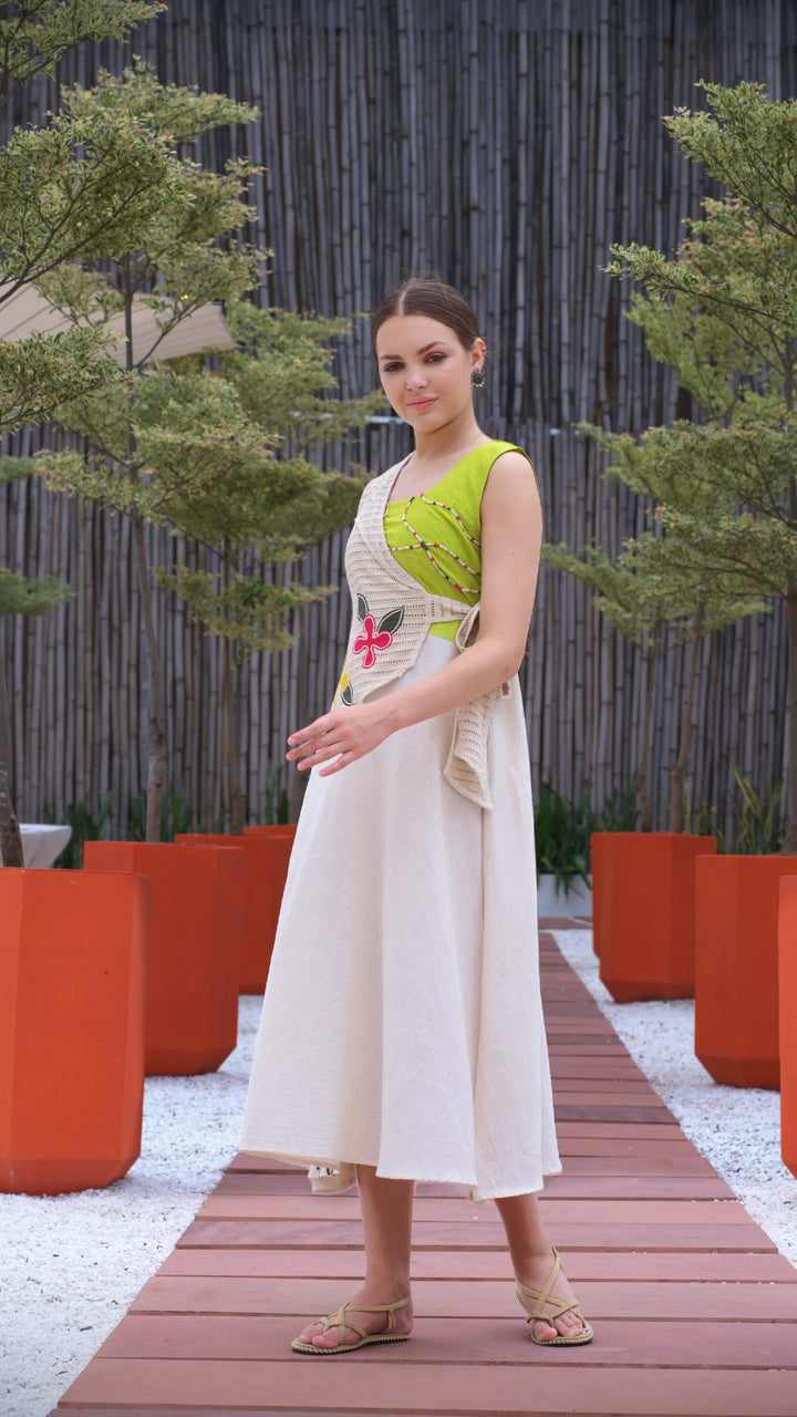 One-shoulder Indo-Western dress for ladies
