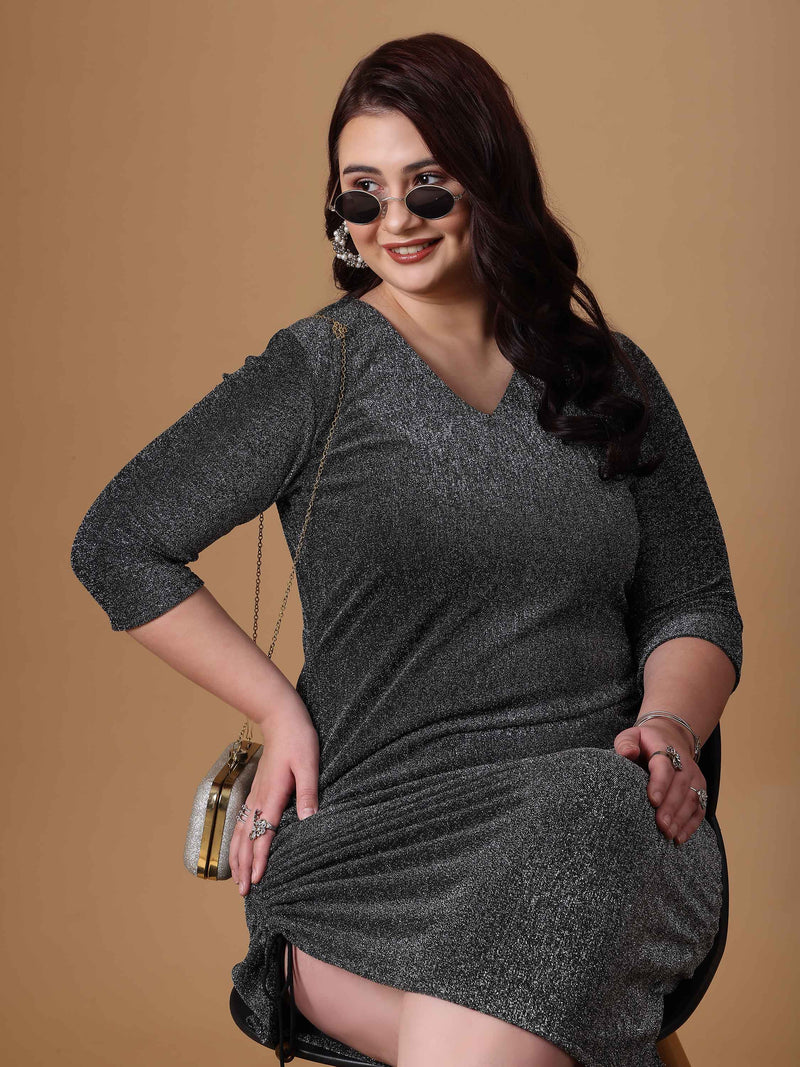 Grey Bodycone Dress Close Up