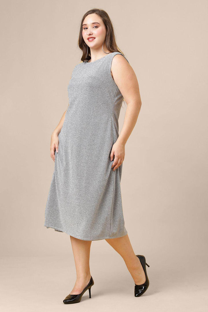Grey Plus Size Party Wear Long Dress for Plus Size Women