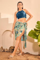 Halter Neck Top with Printed Cover up Sarong Set