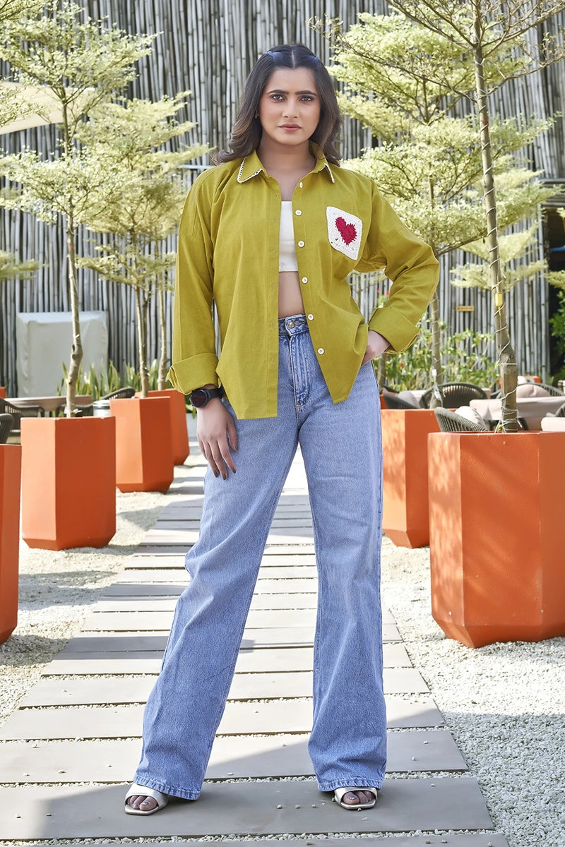 Heart Pocket Casual Shirt