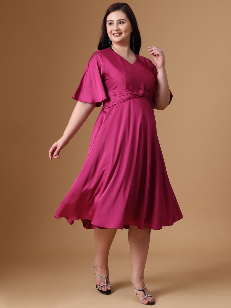 Latest Velvet Satin Rani Straight Dress For Plus Size Women