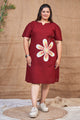 Maroon Summer Plus Size Dress