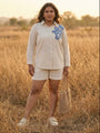 Off-white shirt and short co-ord set for resort wear