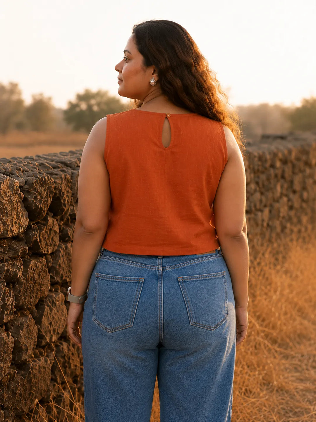 Orange Stylish Top for Women