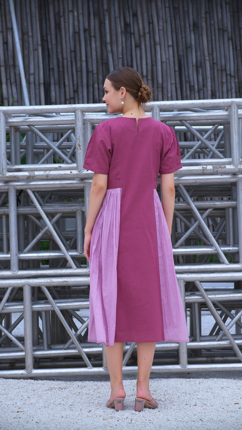 Two-toned pink cotton Dress design