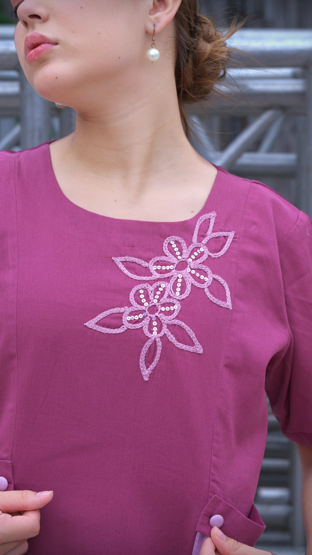 Two-toned pink cotton Dress design