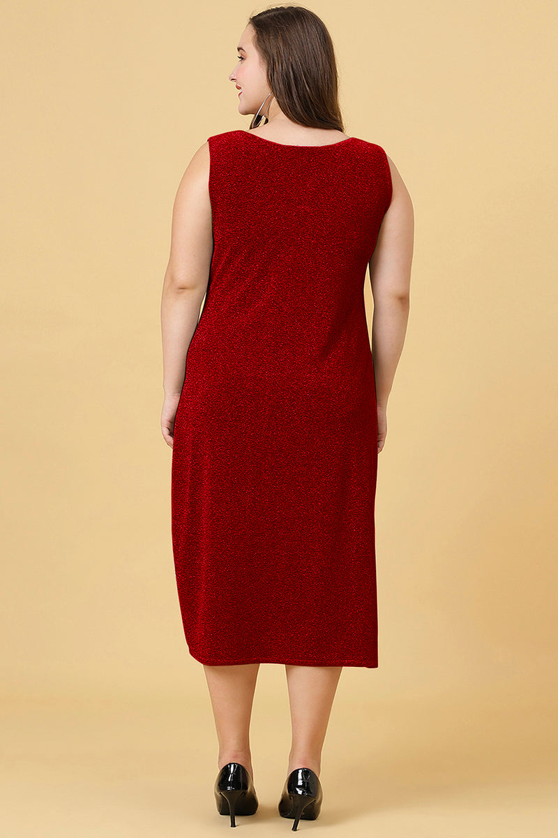 Plus Size Party Wear Shimmer Long Dress for Women Back Side