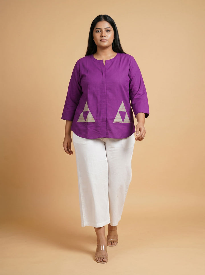 Purple Cotton Patch Work Top