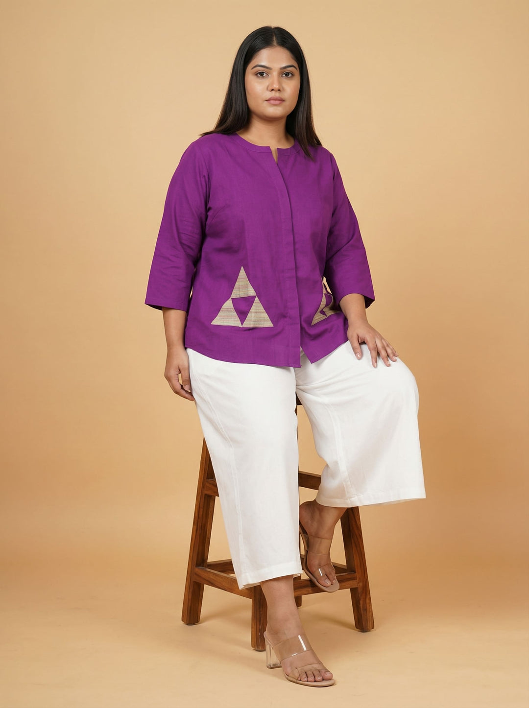 Purple Cotton Patch Work Top