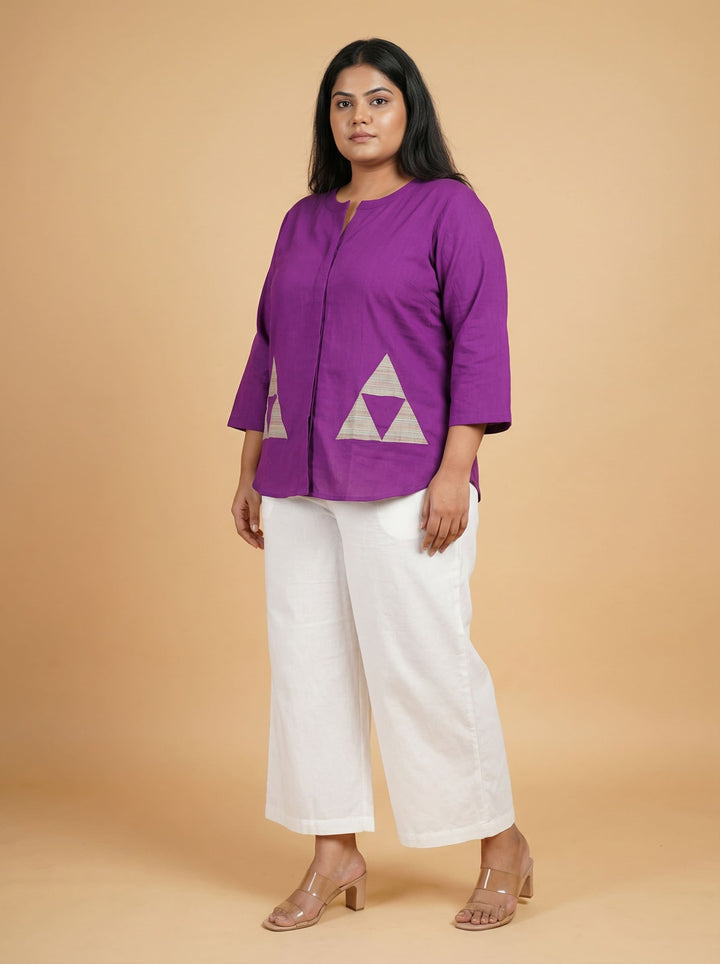 Purple Cotton Patch Work Top