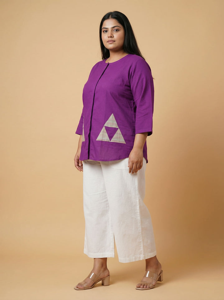Purple Cotton Patch Work Top