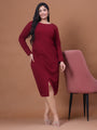 Maroon Round Neck Party Wear Dress For Women