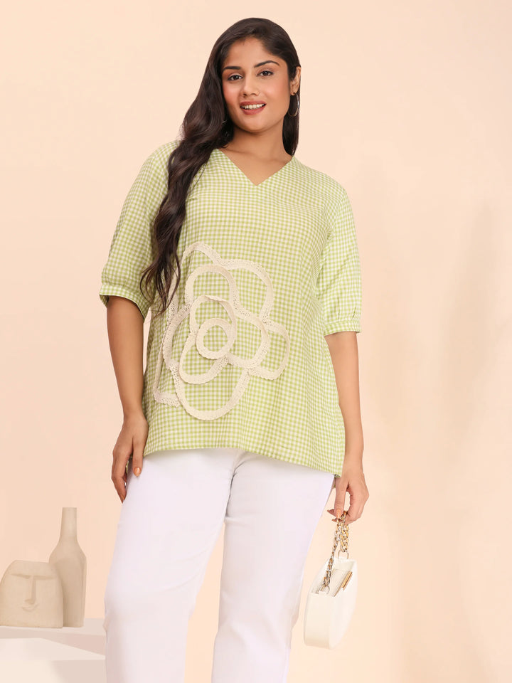 Sage green casual wear top for women