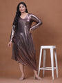 Shimmering Copper Western Party Dress For Ladies