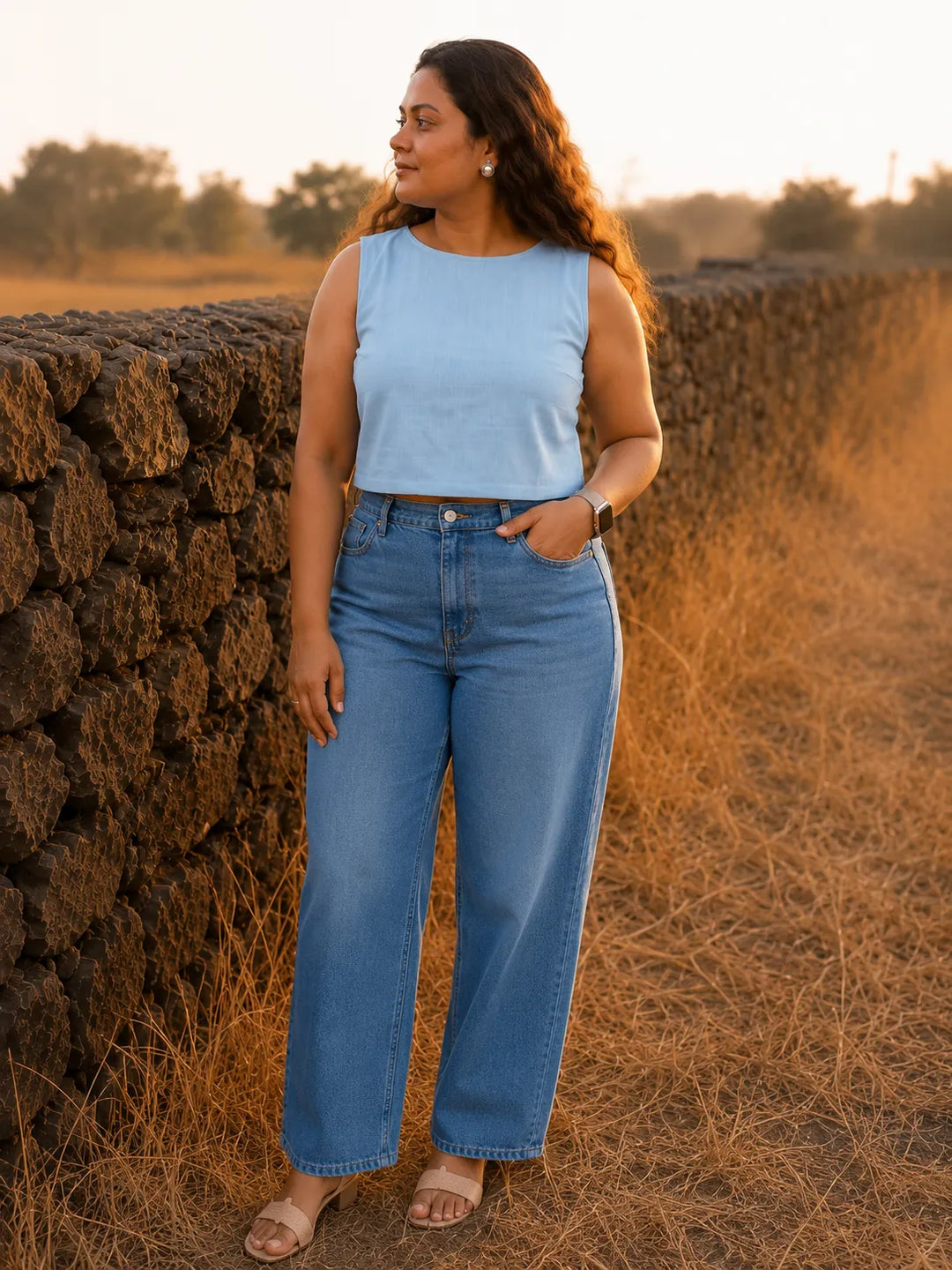 Sky Blue Stylish Top for Women