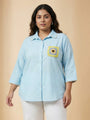 Sky blue casual shirt for women