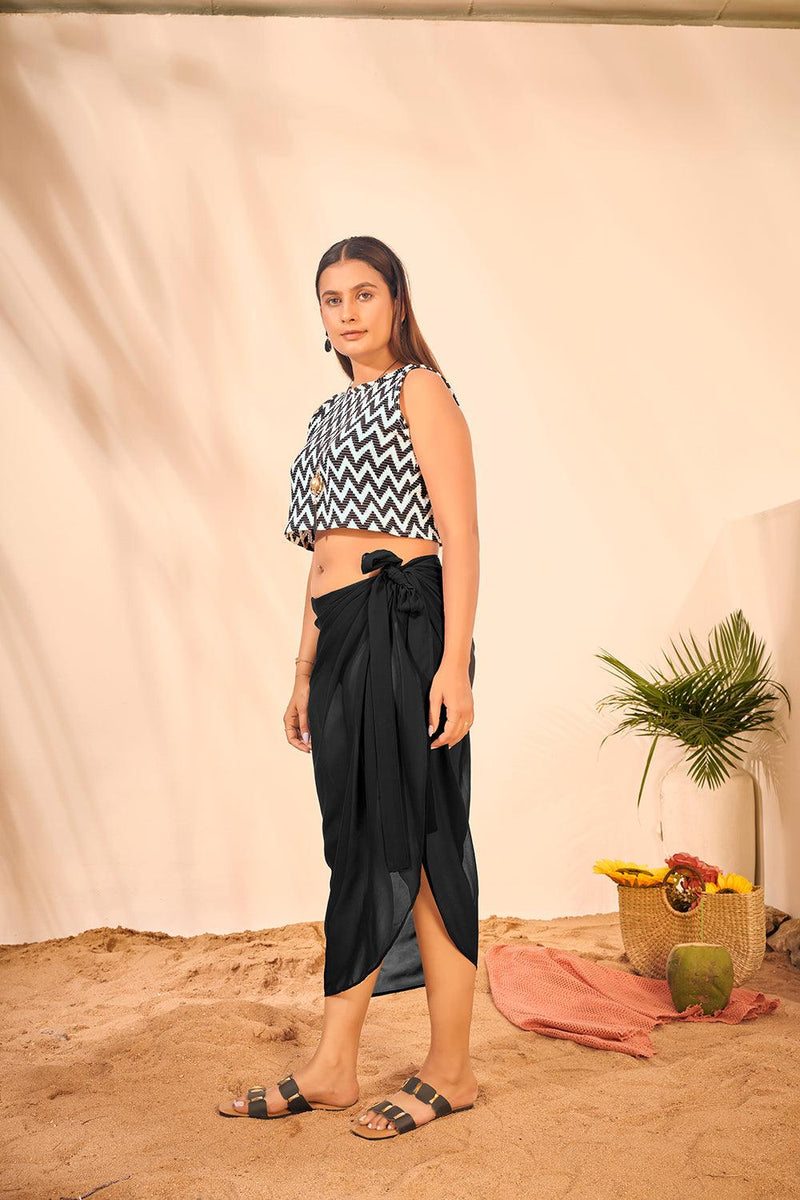 Stylish sarong set with crop top