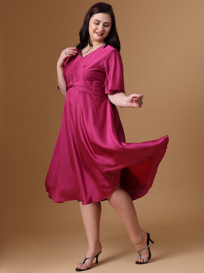 Velvet Satin Rani Straight Dress For Plus Size Women