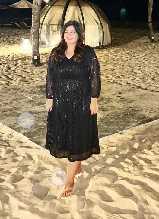 Latest  Black Color Dress WIth Happy Client Review At Curvy Lane