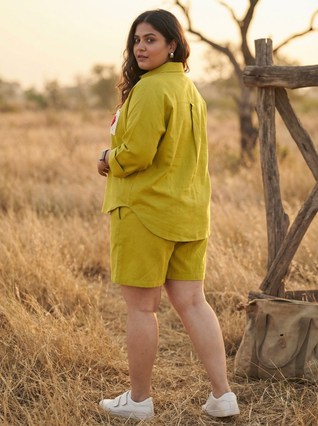 Casual resort wear with yellow skort