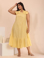Yellow spaghetti-strap cotton dress for summer