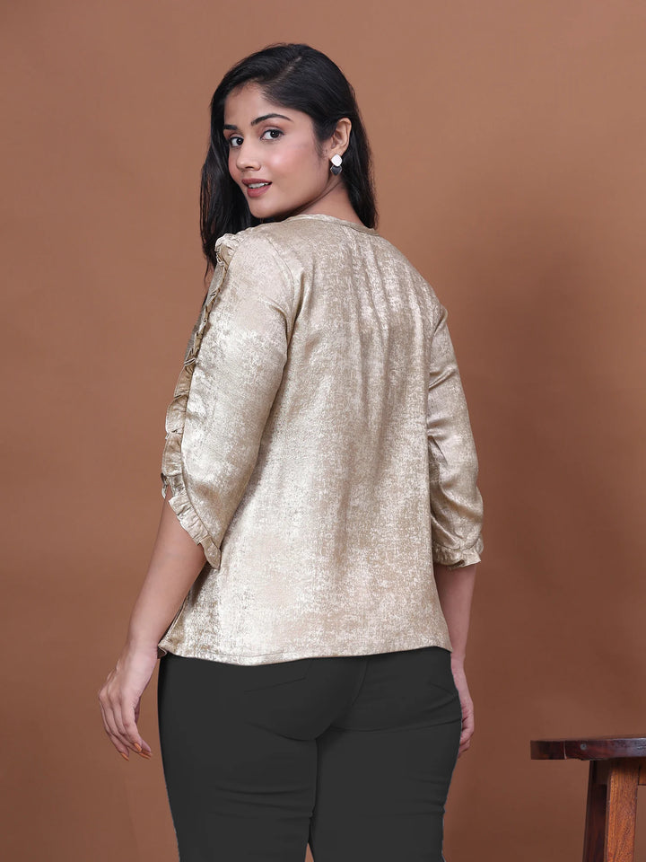 Golden shimmer top for women