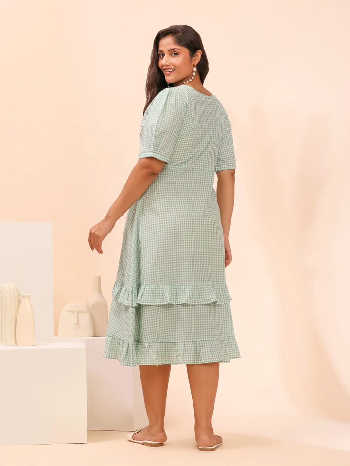 Caribbean blue cotton dress one piece