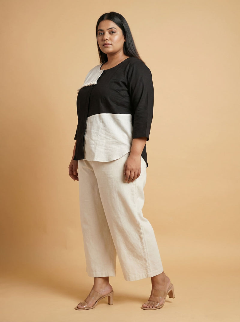 Mandarin Collar Plus Size Top
